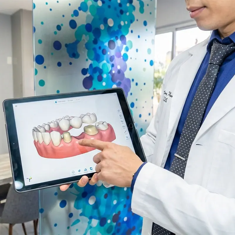 Illustration of how a dental bridge works