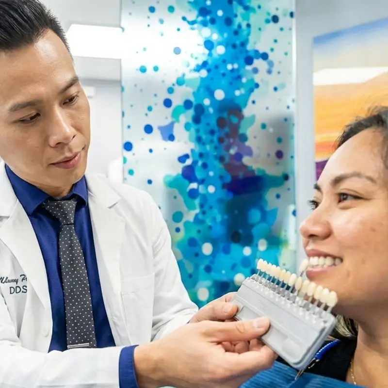 Dentist matching tooth shade guide