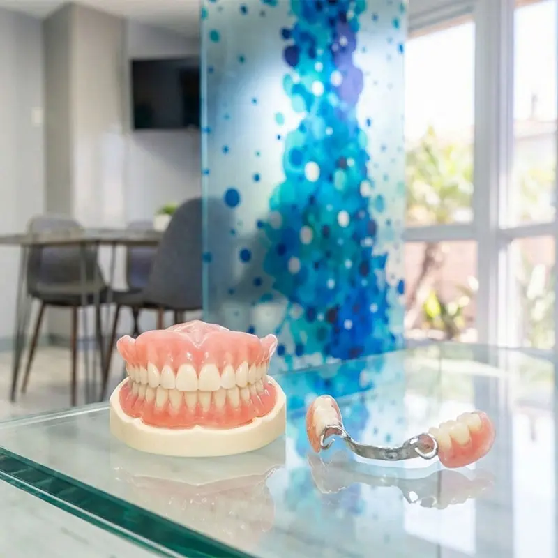 Comparison model of full and partial dentures