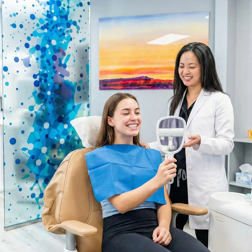 Patient smiling comfortably after laser treatment