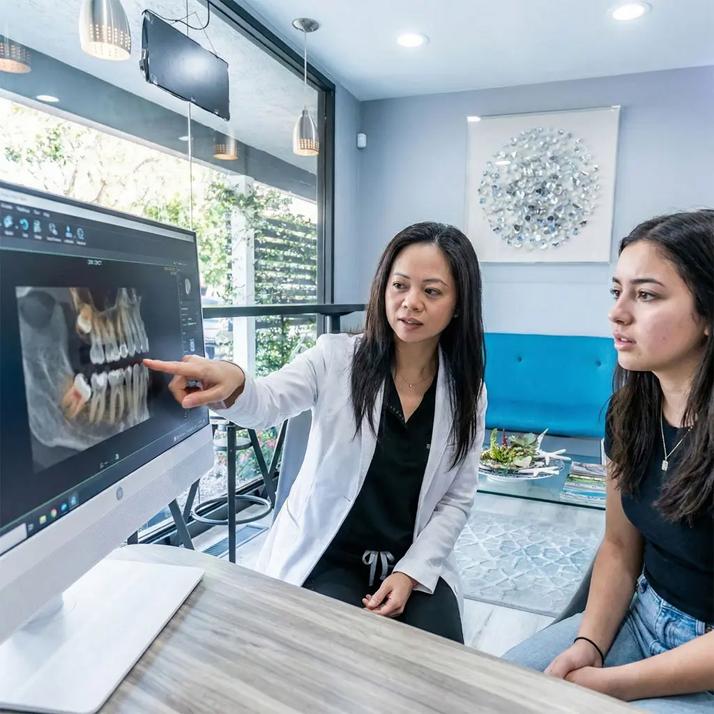 Doctor consulting patient about wisdom teeth removal