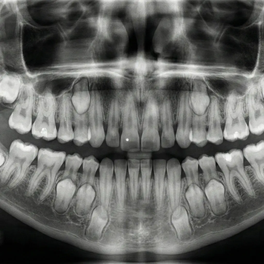 Doctor checking child's bite and jaw development